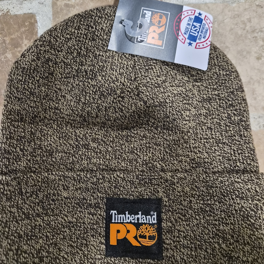 Timberland PRO Knit Beanie in Brown and Black